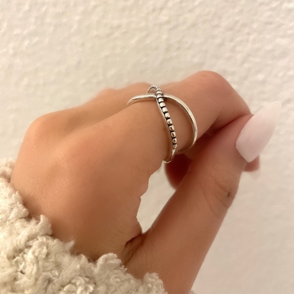 925 Sterling Silver Minimalist Ring Dainty Wrap Ring Boho Modern Ring - Picture 5 of 6